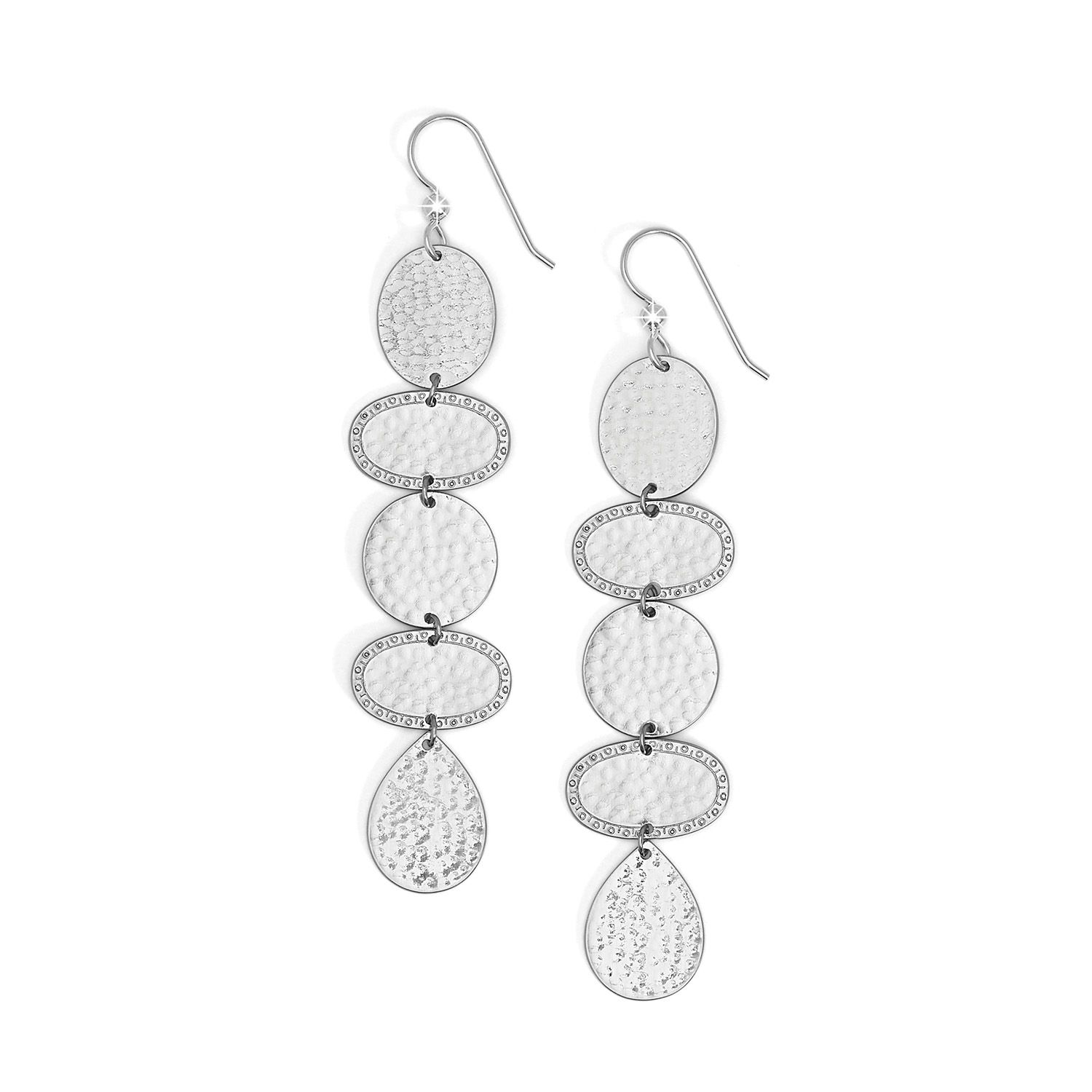 Palm Canyon long Silver French Wire Earrings