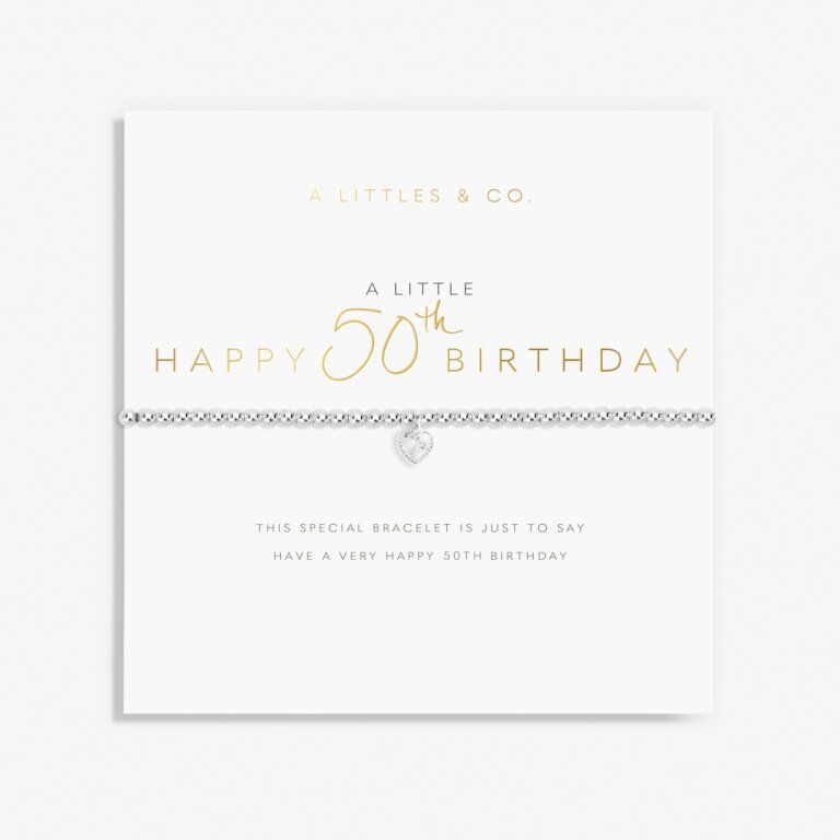 A Little Happy 50th Birthday Bracelet Silver