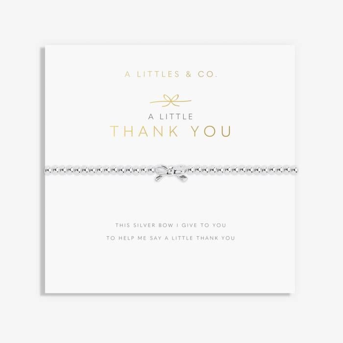 A Little Thank Y Bow Silver Bracelet