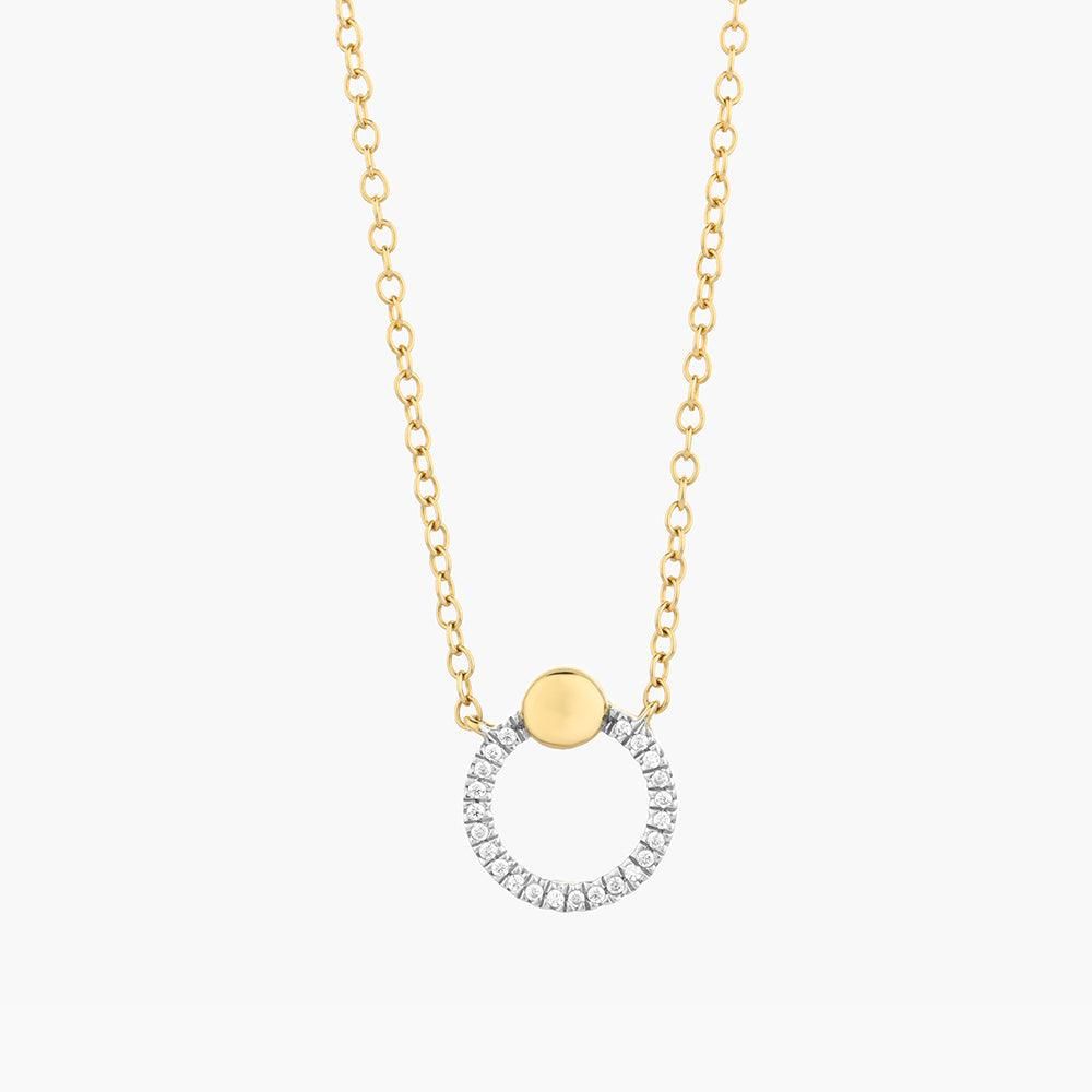 Beaded O Pendant Necklace Gold