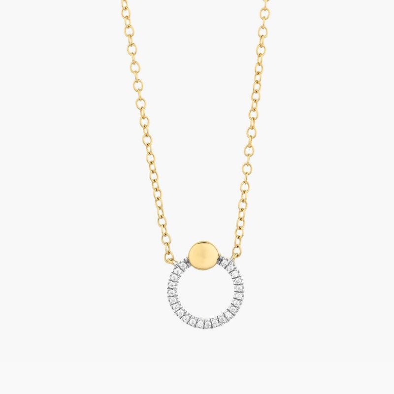 Beaded O Pendant Necklace Gold