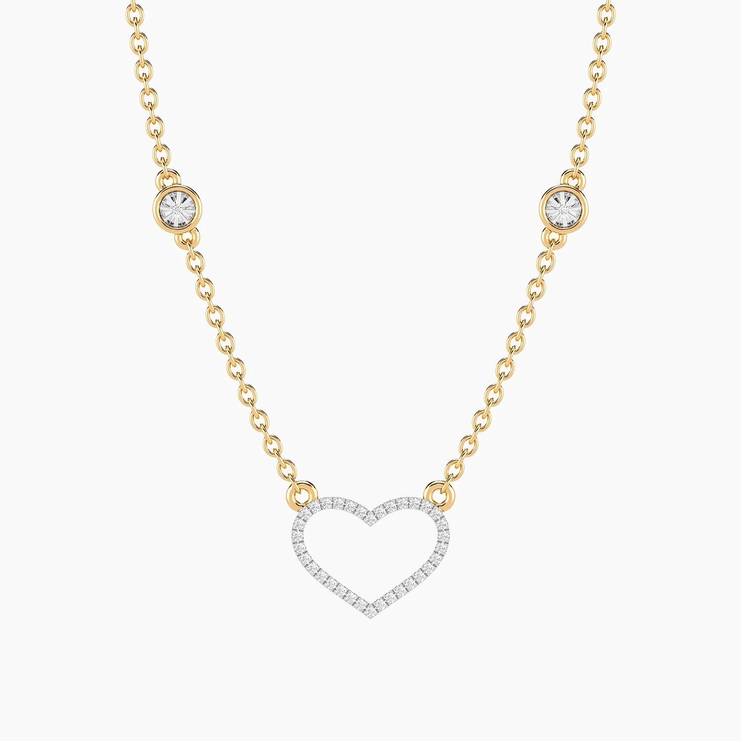 Lab-Grown Lucky Eight Heart Pendant Necklace