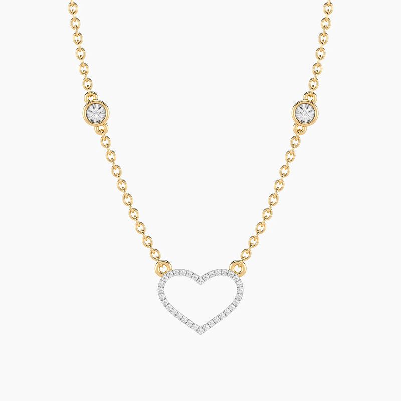 Lab-Grown Lucky Eight Heart Pendant Necklace