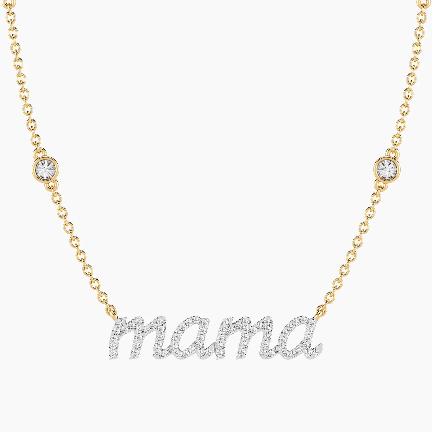 Lab-Grown Lucky Eight Mama Pendant Necklace