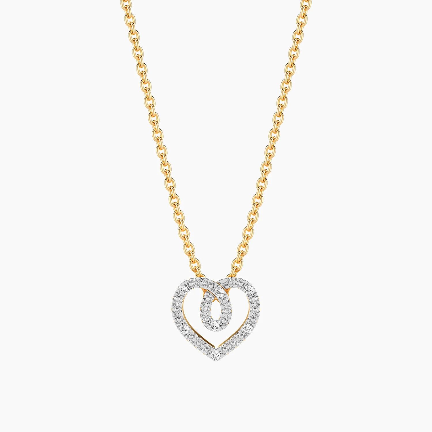 Lab-Grown Heart Intertwined Pendant Necklace