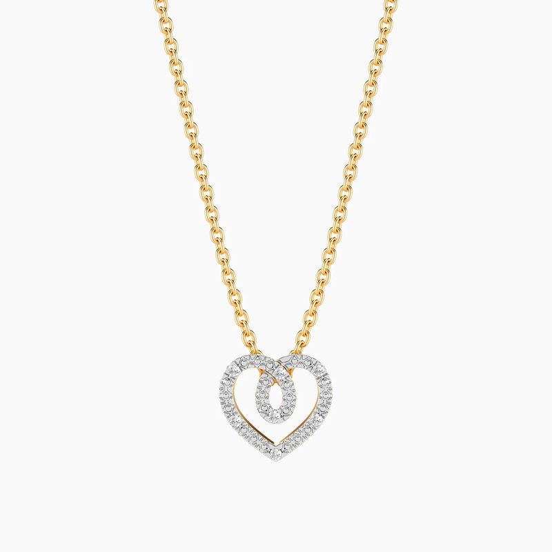 Lab-Grown Heart Intertwined Pendant Necklace