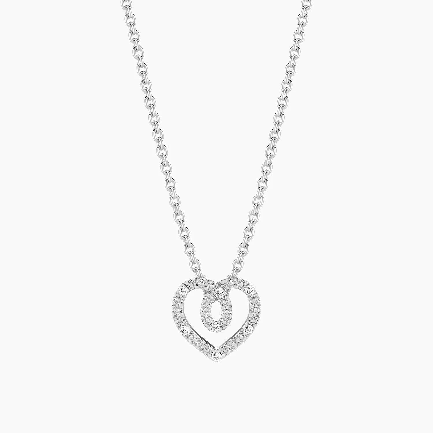 Lab-Grown Heart Intertwined Pendant Necklace
