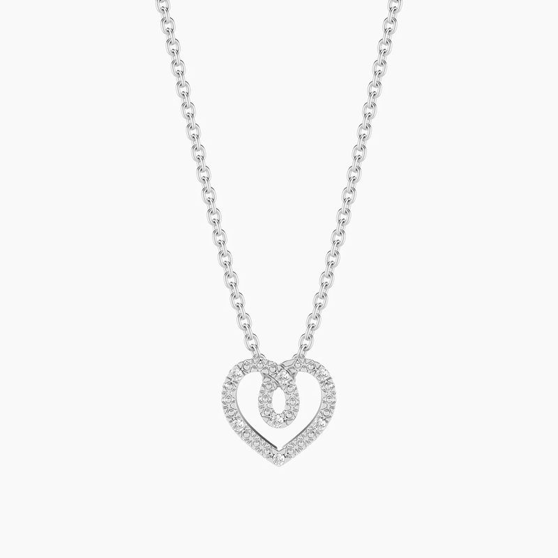 Lab-Grown Heart Intertwined Pendant Necklace