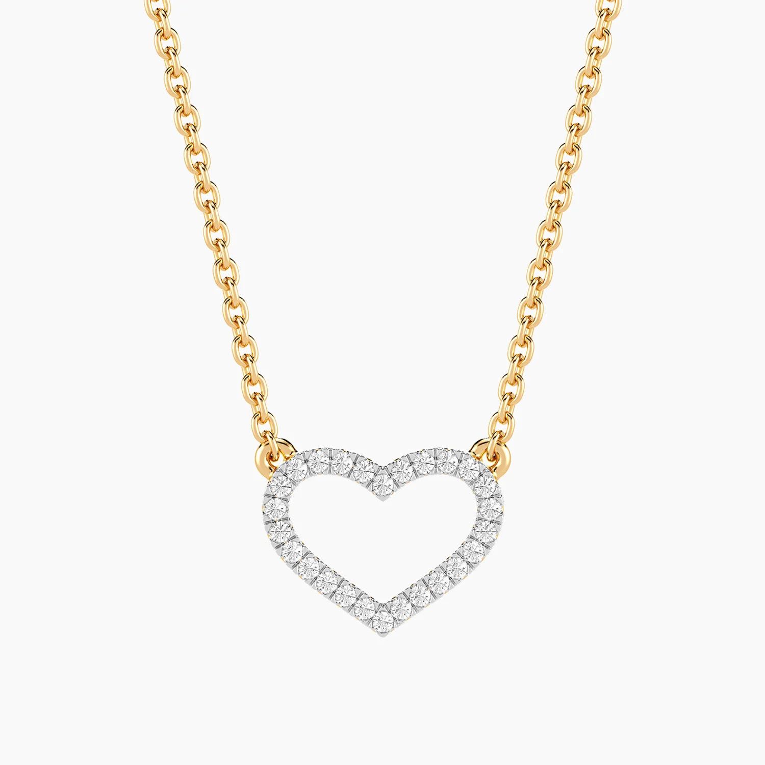 Lab-Grown Radiant Heart Pendant Necklace