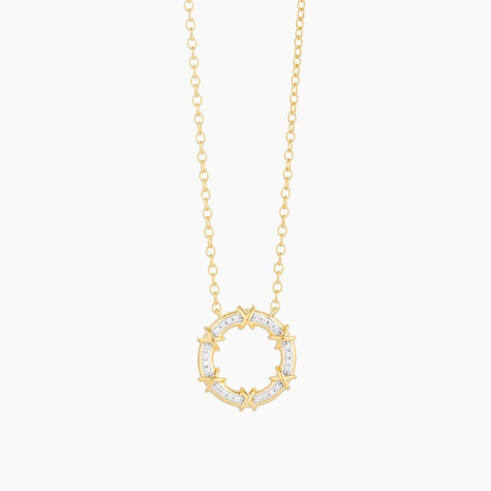 Knotted Wreath Pendant Necklace Gold