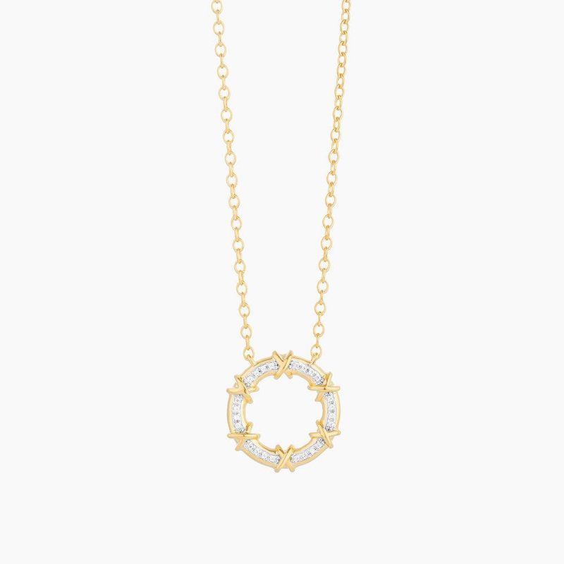 Knotted Wreath Pendant Necklace Gold