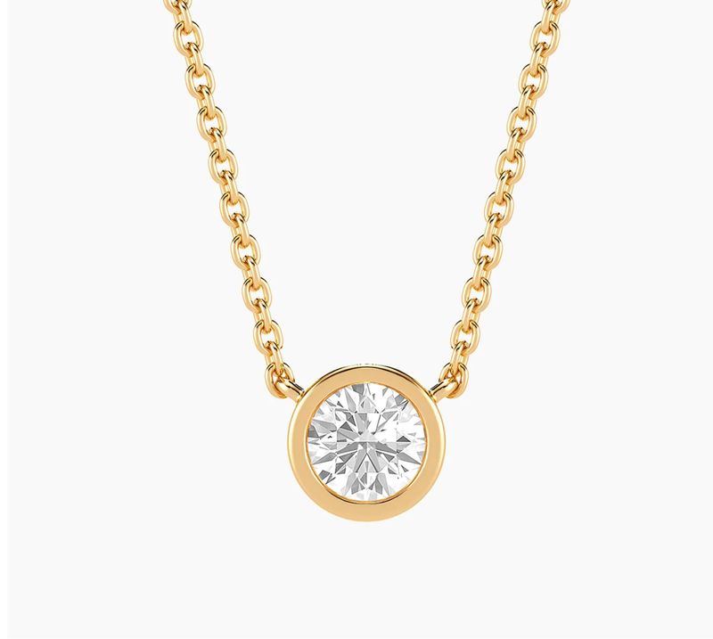 Lab Grown 0.50 Bezel set pendant necklace