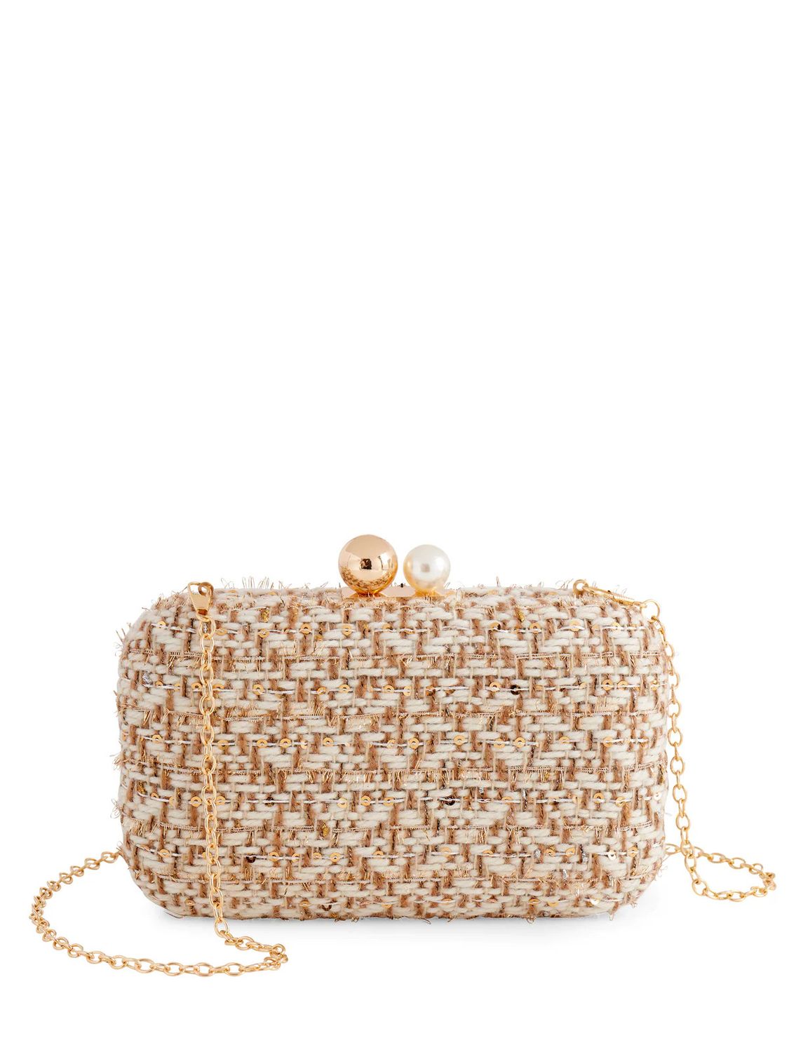 Gold Mabel Minaudiere Clutch