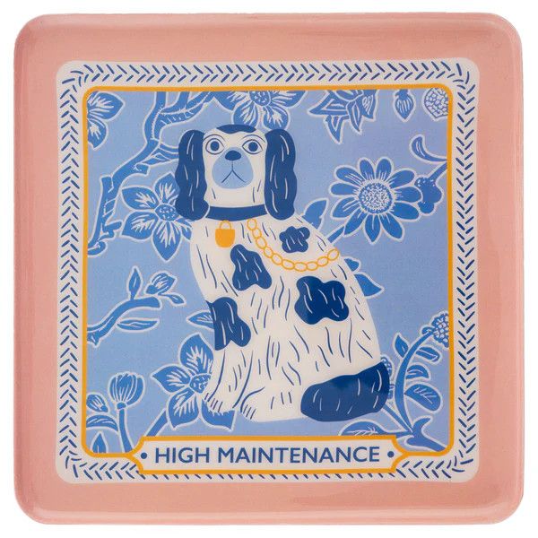 Enamel Tray Large Square - Staffordshire Dog