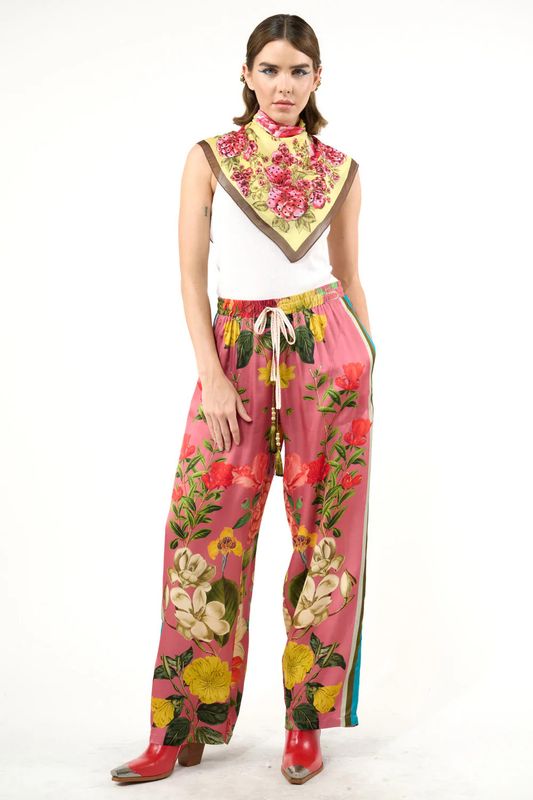 Valentine Pants- Dusty Rose Floral -XL