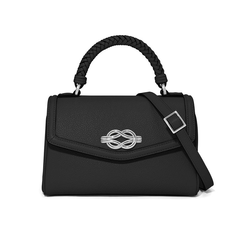 Tate Flap Satchel Handbag Black