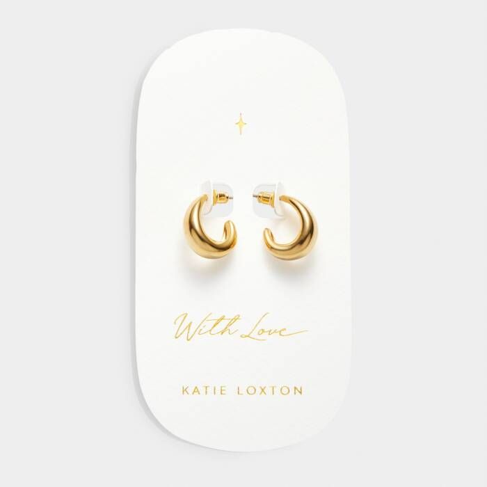 With Love Signet Hoop Earrings Gold