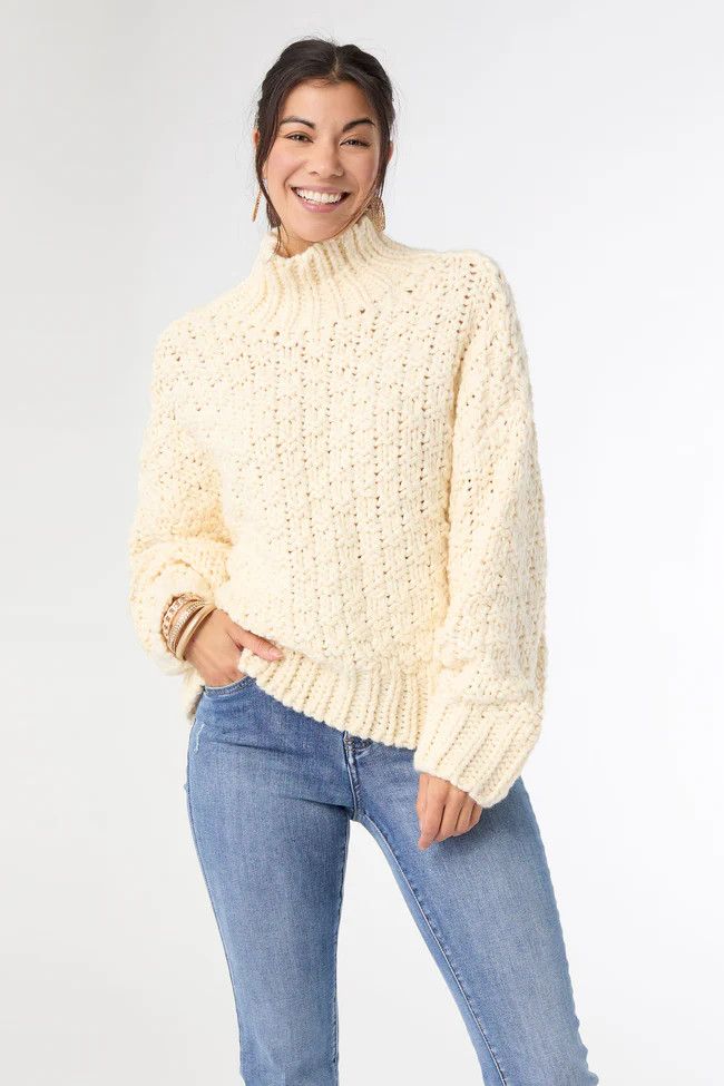 Kelok Chunky Loose Knit Sweater Ivory