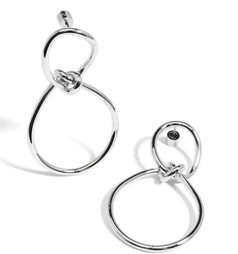 Small Infinity Drop Earring Rhodium