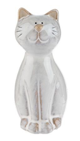 Happy Cat Figurine - Cream