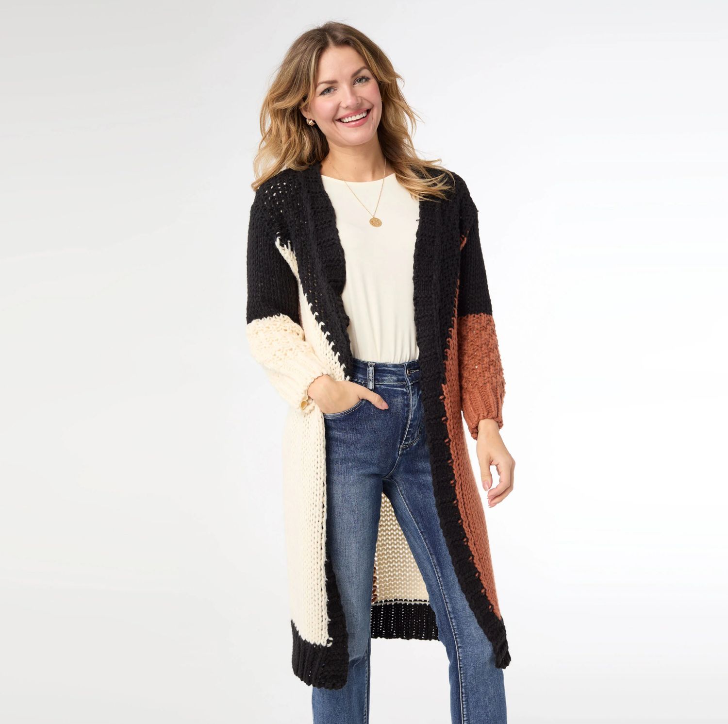 Ravell Chunky Open Knit Cardigan