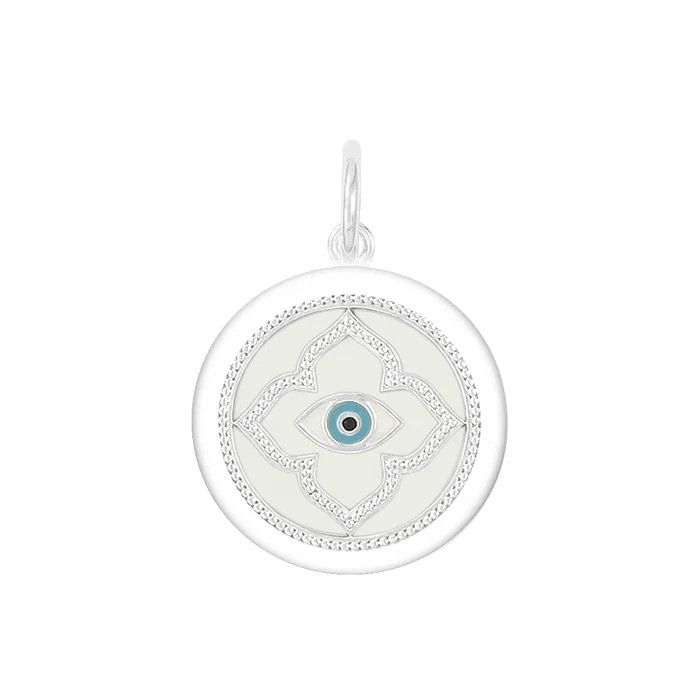 19mm Evil Eye Silver Alpine White
