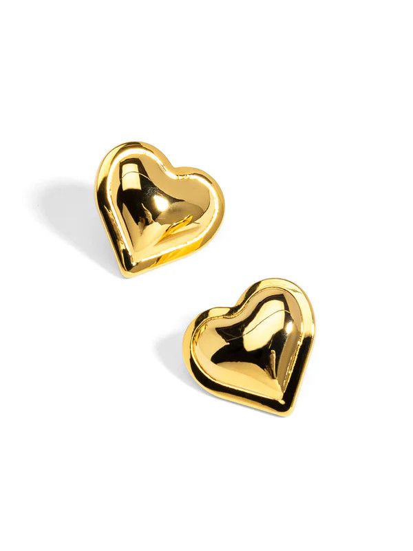 Heart Shaped Stud Earring Gold