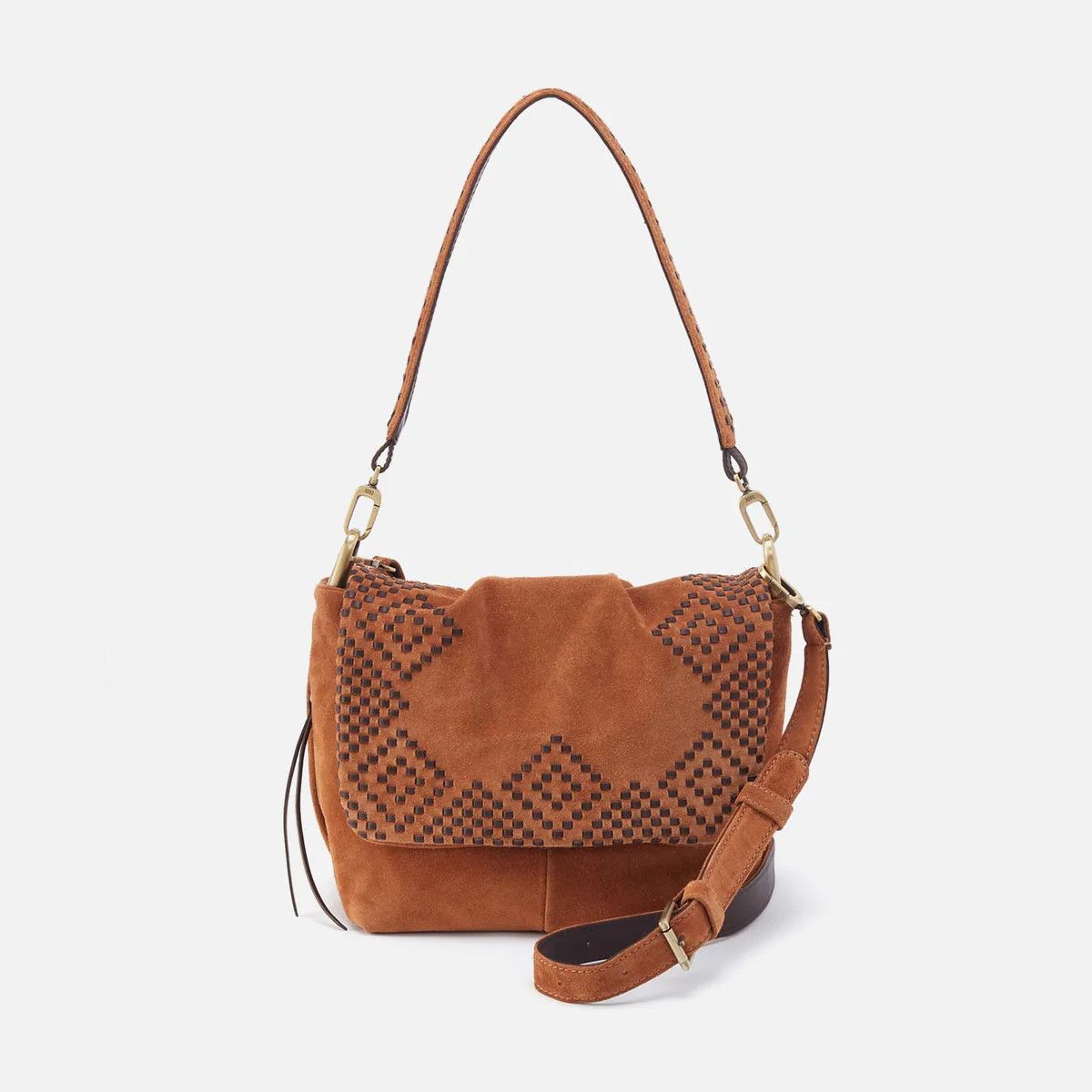 Harley Convertible Shoulder Bag- Oak Barrel Suede