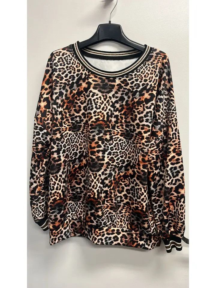 Cheetah Animal Print Sweatshirt One Size