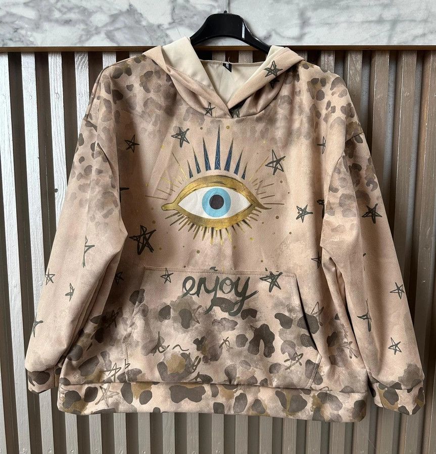 Animal Print &amp; Eye Print Hoodie