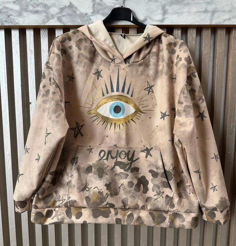 Animal Print &amp; Eye Print Hoodie