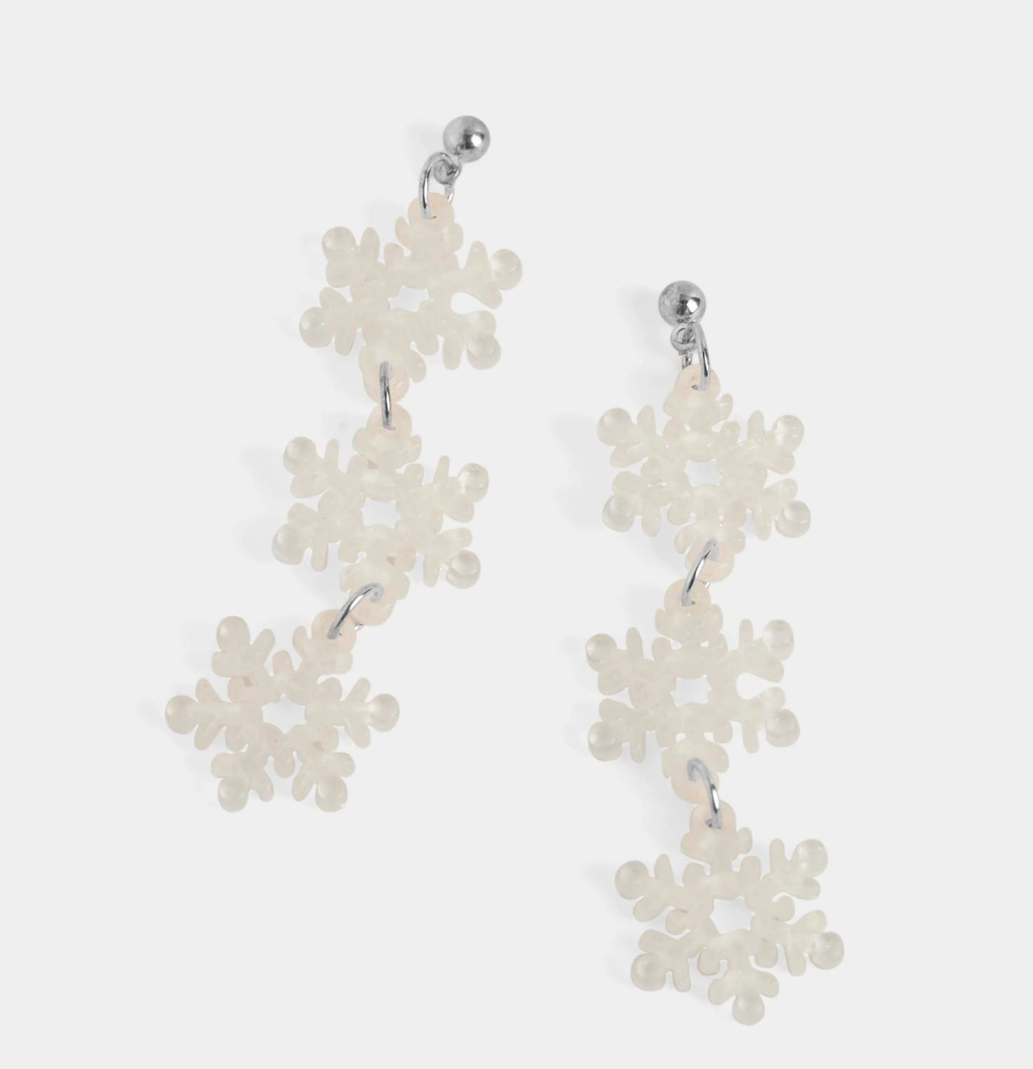 Snowfall Dangle Earrings White