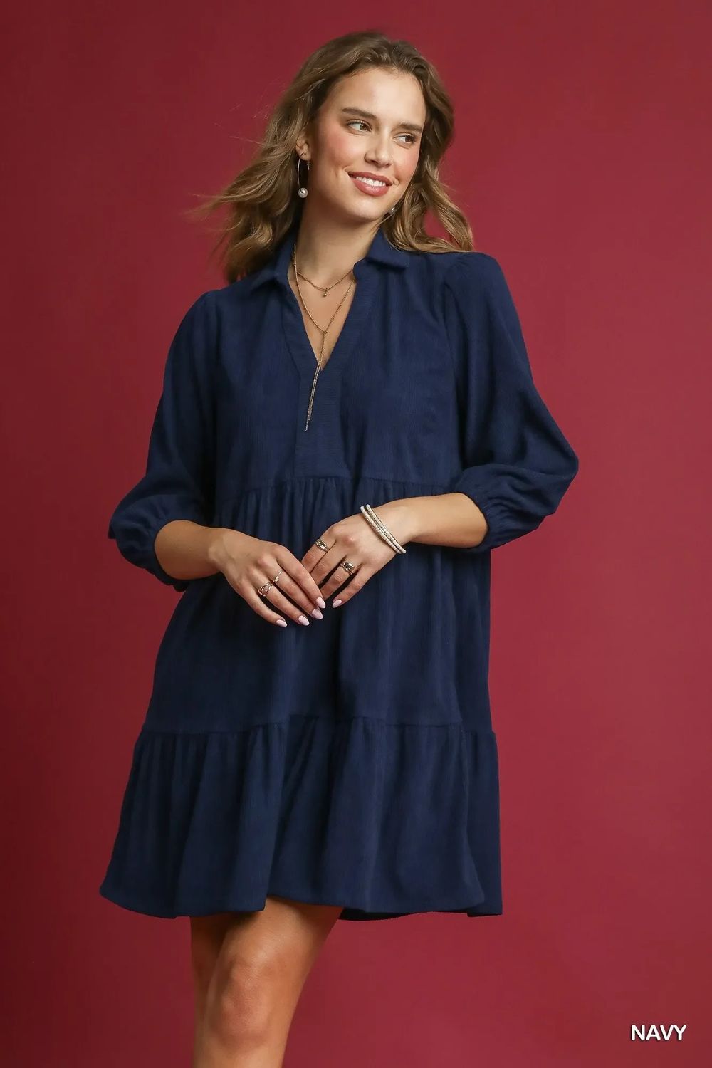 Navy Corduroy Dress, Size: Small