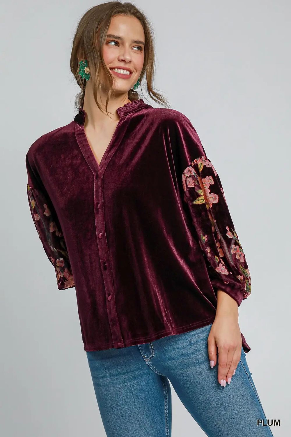 Plum Embroidered Top, Size: Small