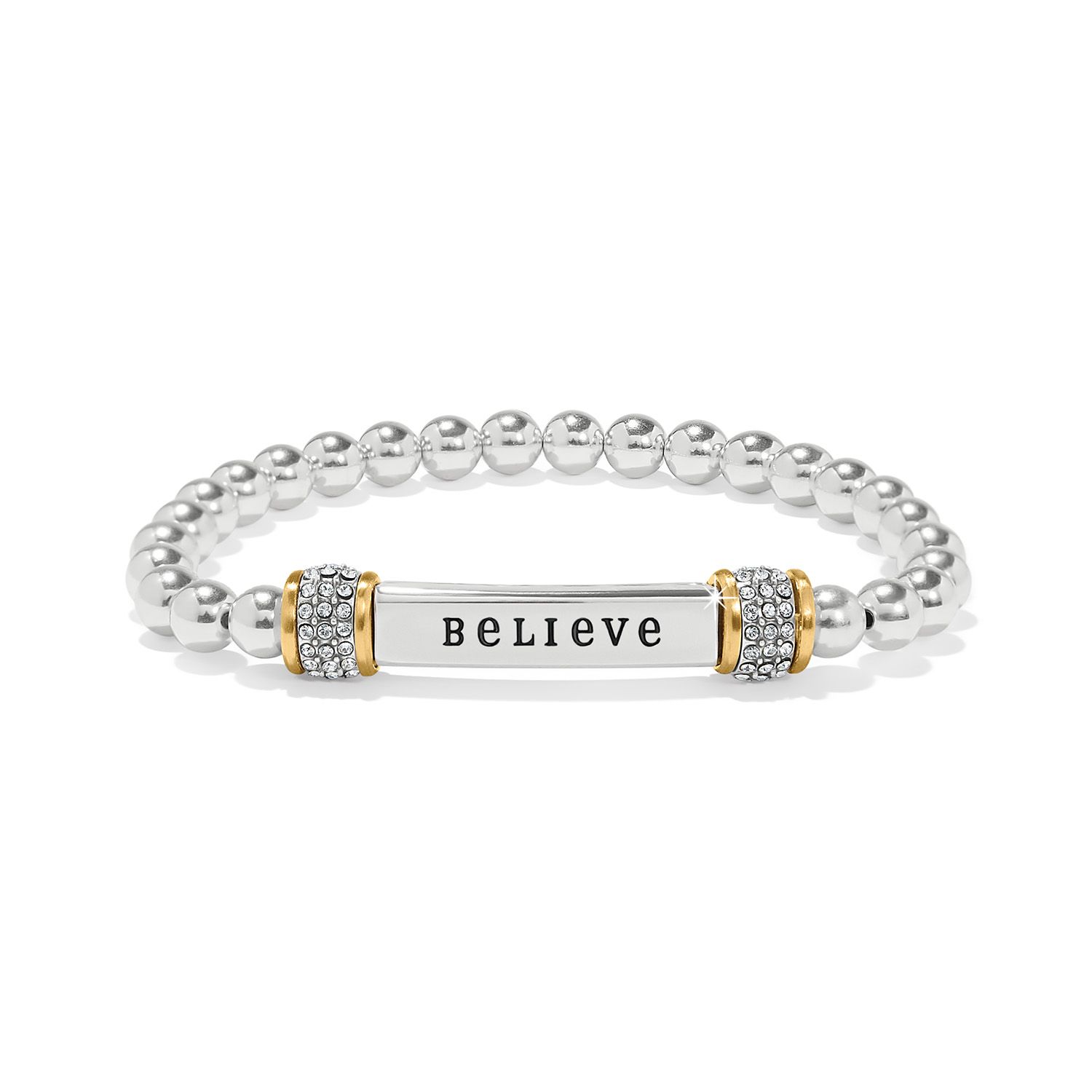Meridian BELIEVE Two Tone Stretch Bracelet