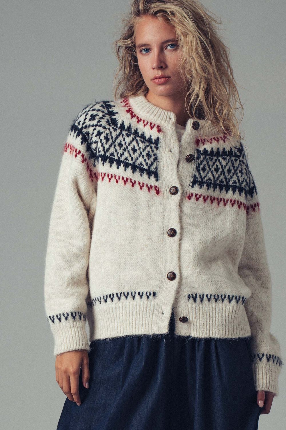 Nordic Fair Isle Sweater Cardigan