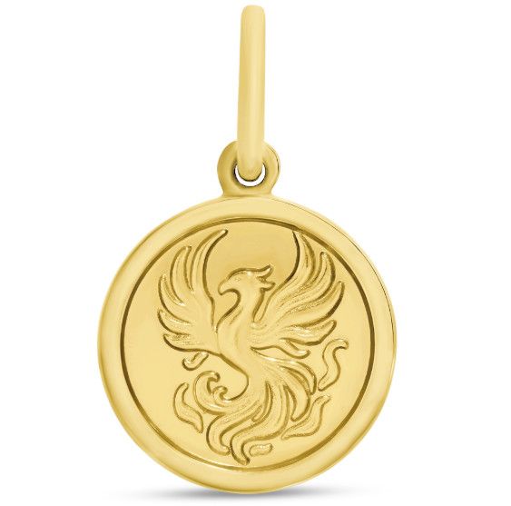 Phoenix Pendant, Color: All Gold, Size: 19mm