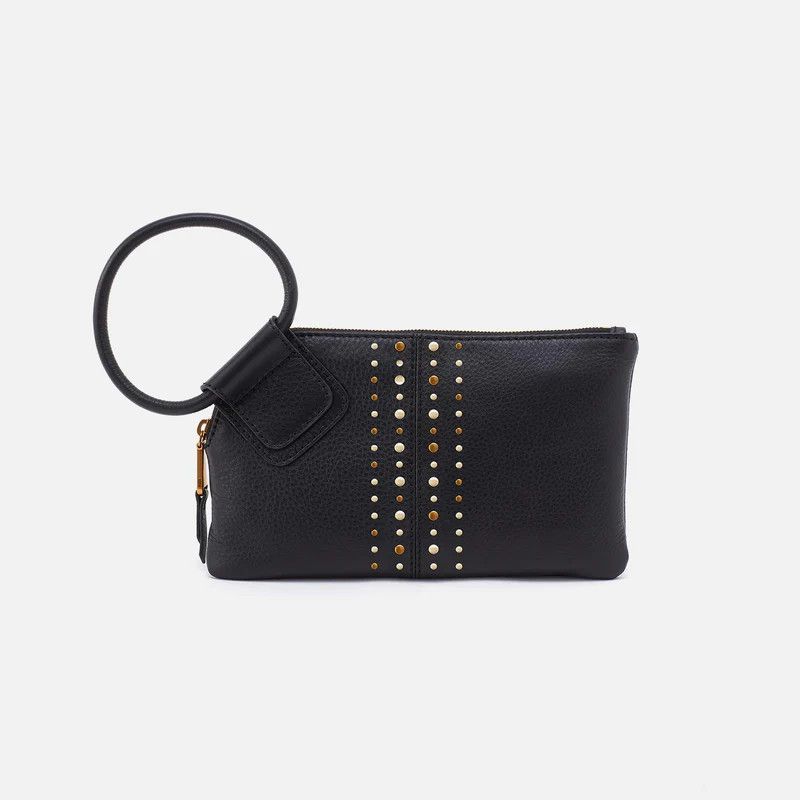 Sable Pebble Leather Studded Black