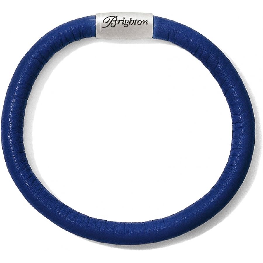Woodstock Single Leather Bracelet, Color: Navy, Size: M/L