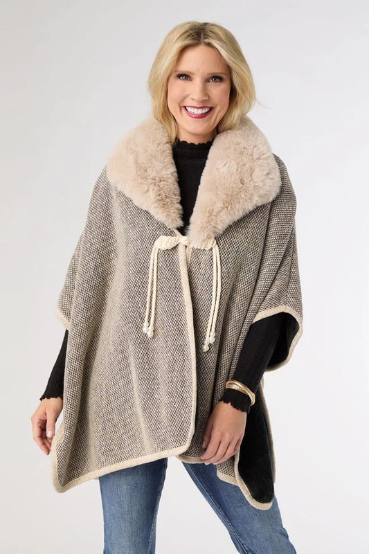 Elva Knotted Pearl Wrap Taupe/Black