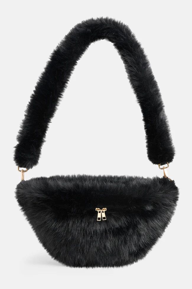Arleigh Faux Fur Crossbody, Color: Black