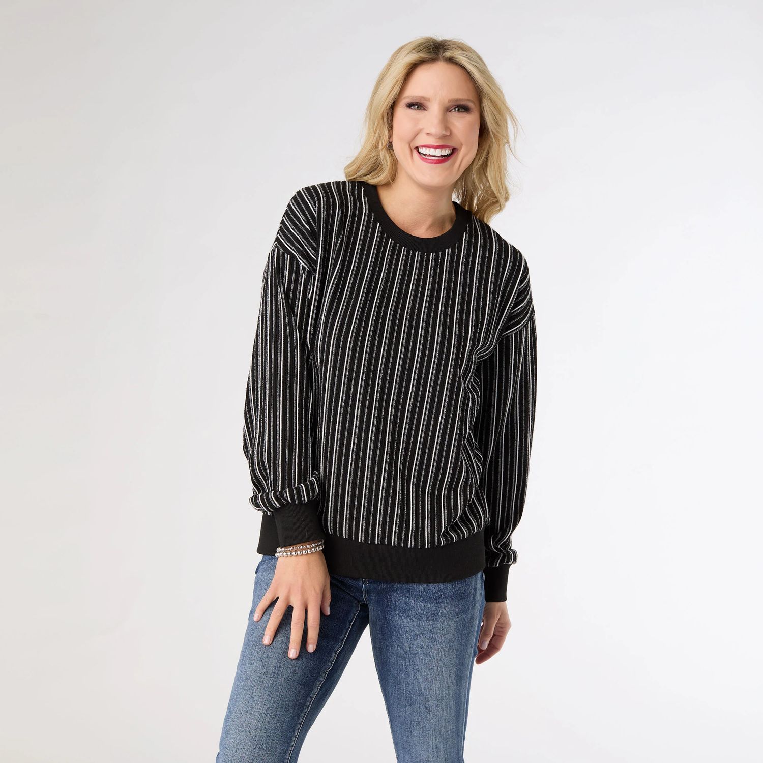 Marla Textured Stripe Top