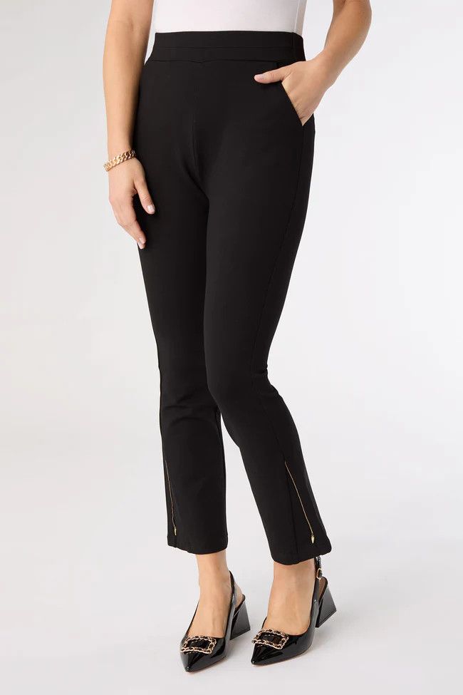 Celyse Baby Flare Pant w/ Side Inset - Black