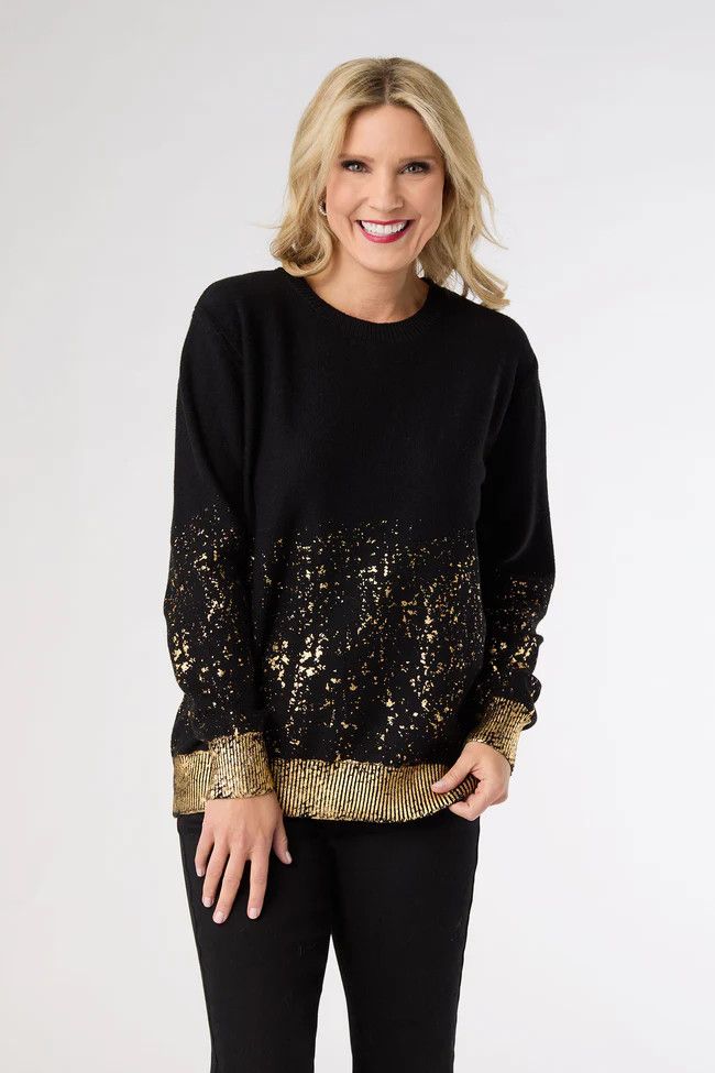 Tinlee Sweater w/ Metallic Splatter, Size: XS