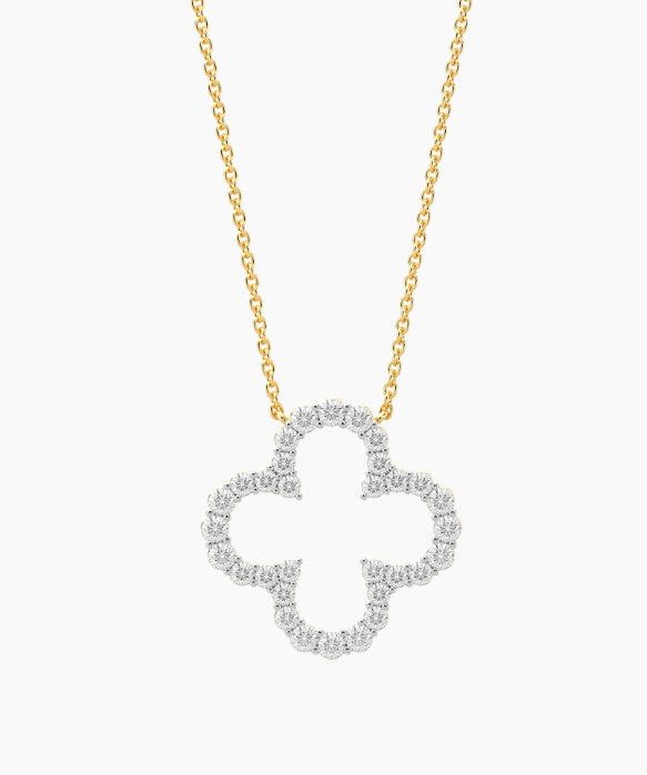 Lab-Grown Diamond Fleur Harmony Pendant Neckace - Gold