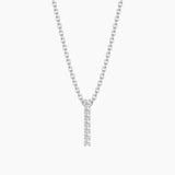 Lab-Grown Classic Bar Pendant Necklace - Silver