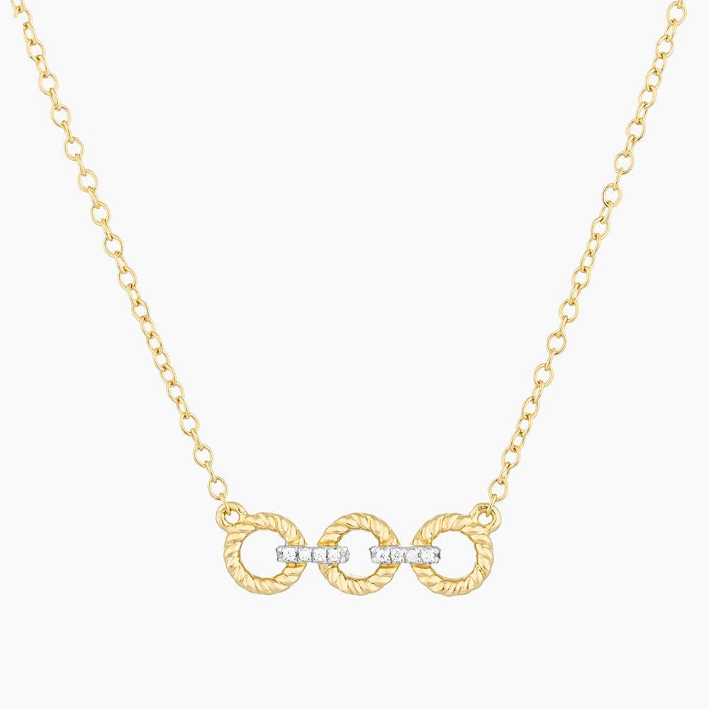 Petite Connect 3 Circle Diamond Necklace Gold