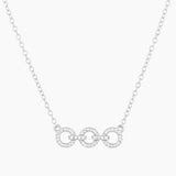 Petite Connect 3 Circle Diamond Necklace Silver