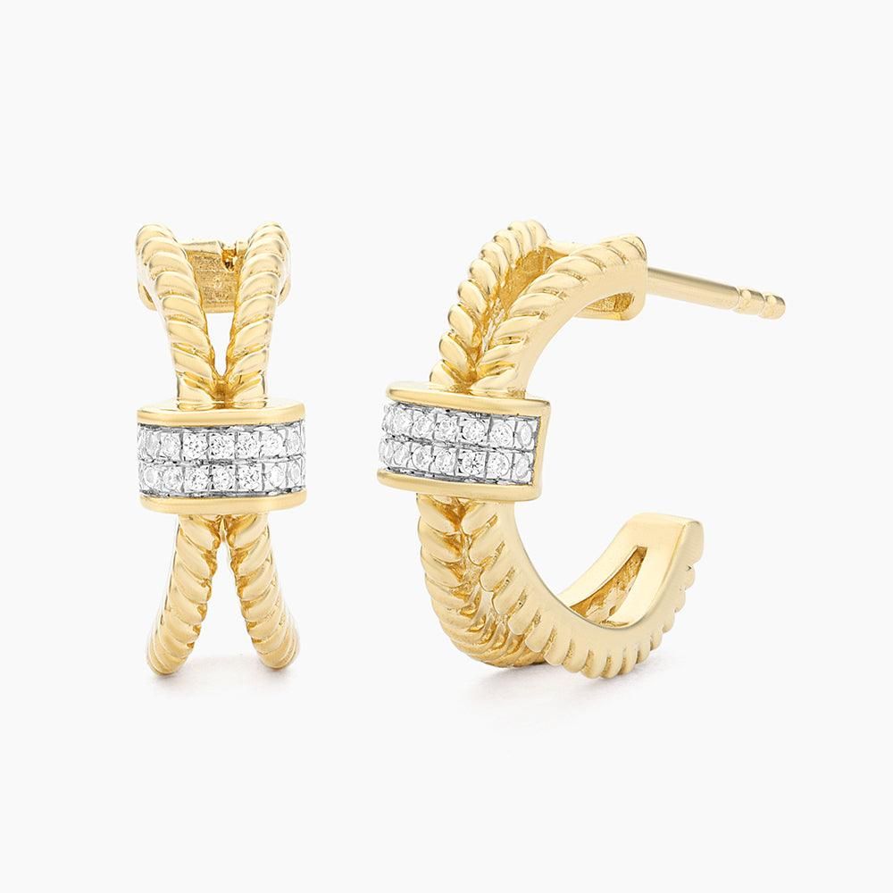 Halfway Point  Diamond Hoop Earrings