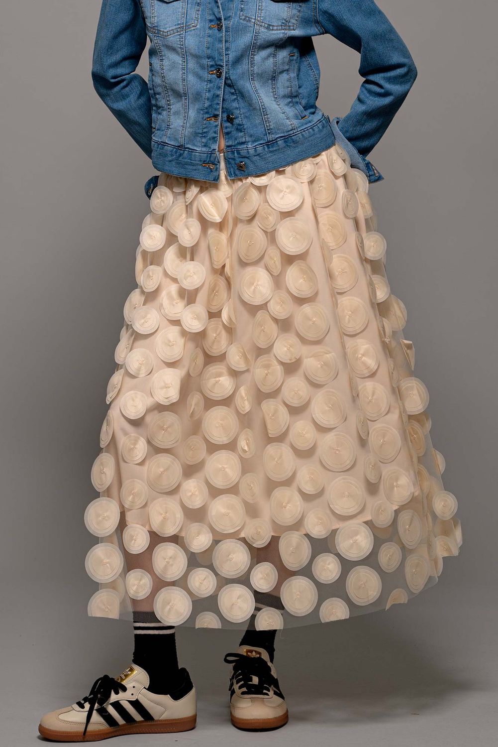 Pop Dot Party Tulle Midi Skirt